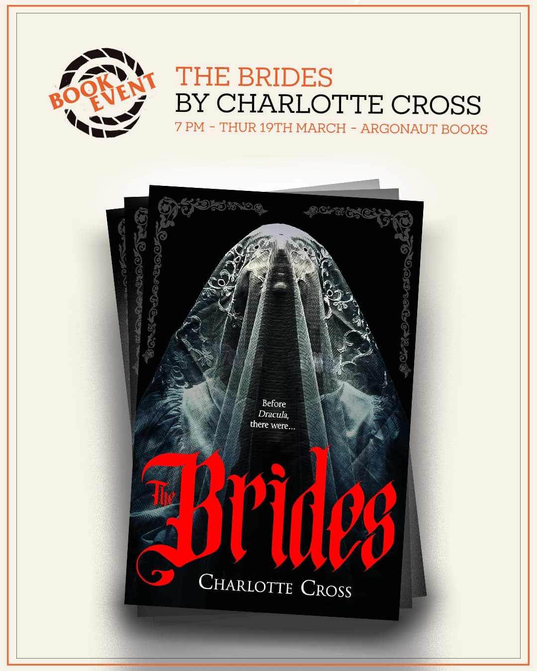 Book Event // The Brides by Charlotte Cross - 19th March @ 7pm